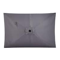 CANVAS Rectangular Fabric Outdoor/Patio Umbrella with Crank Handle, Grey, 6-ft x 9-ft Overhead_Flat