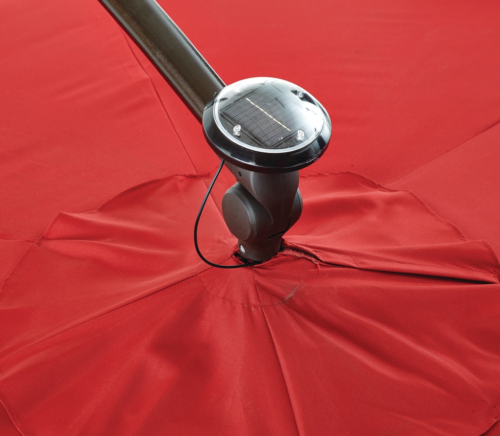 CANVAS Madrid Outdoor/Patio Offset Umbrella w/ Solar LED Lights, Base