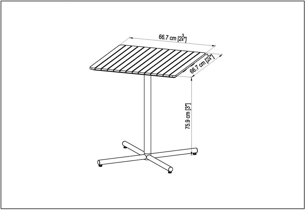CANVAS Tremblant Steel & Wood Outdoor/Patio/Balcony Bistro Table