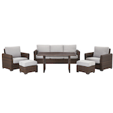 CANVAS Cambridge All-Weather Wicker Outdoor/Patio Casual Dining Set, 6-pc Composite_or_Mixed