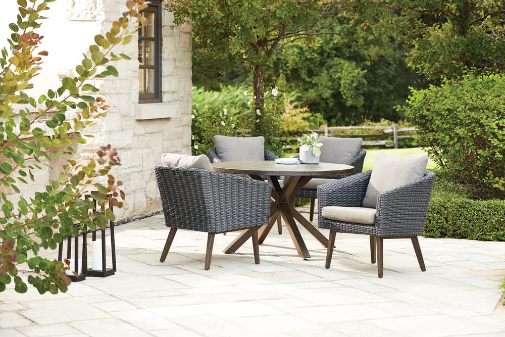 CANVAS Jensen All-Weather Wicker Outdoor/Patio Dining Set, UV-Resistant ...