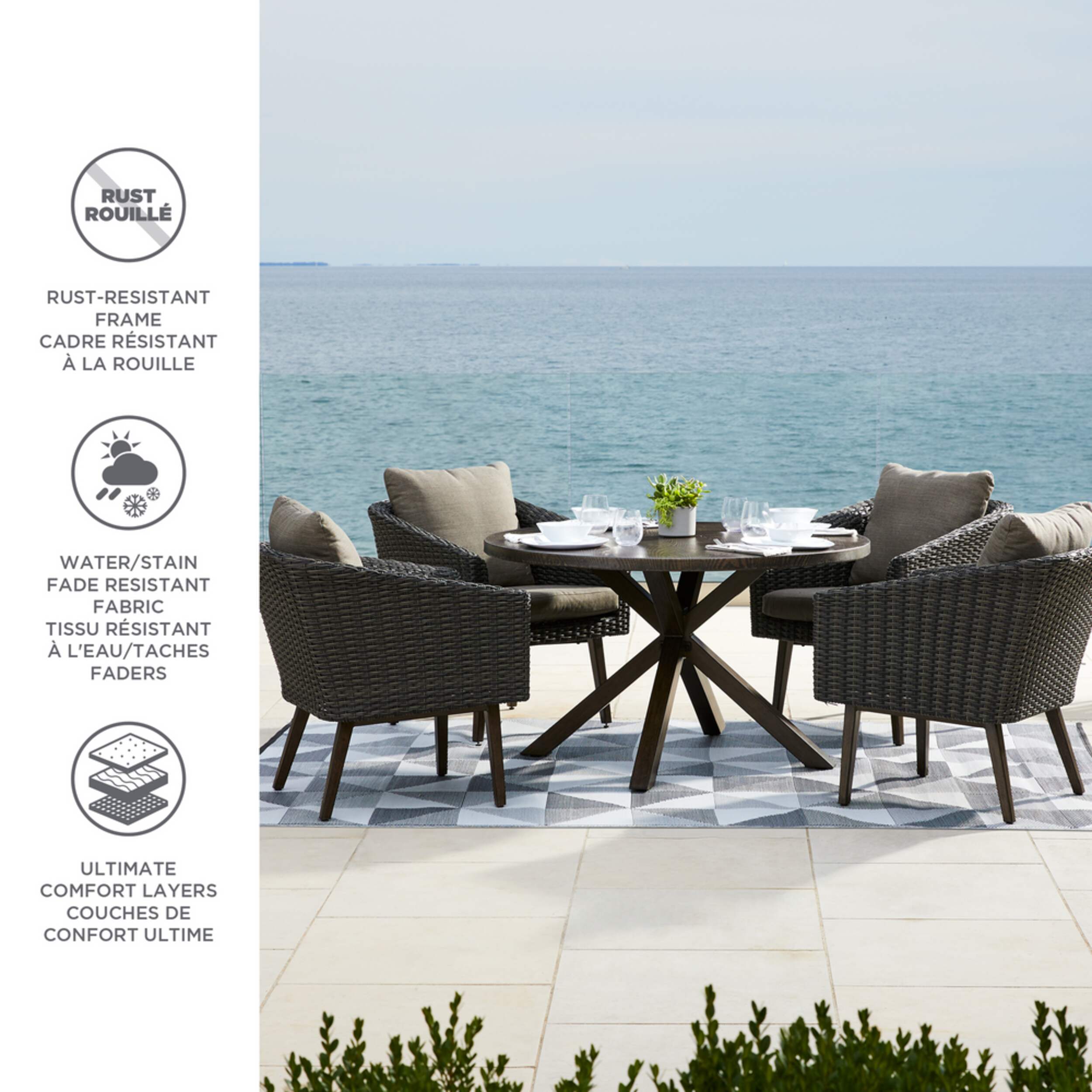 CANVAS Jensen AllWeather Wicker Outdoor/Patio Dining Set, UVResistant