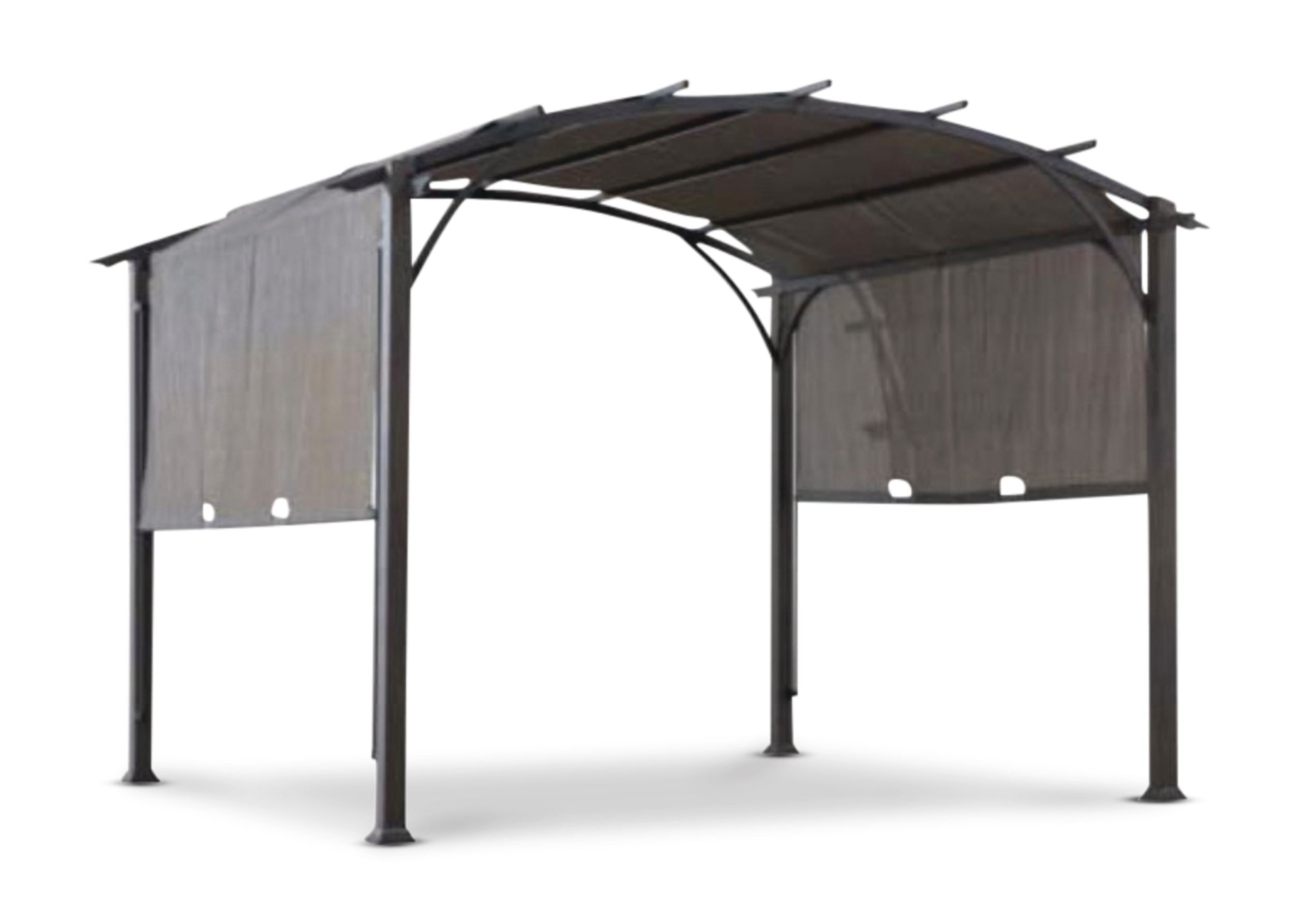 For Living Cambrian  - Gazebo carrée avec pare-soleil réglable, brun, 10 x 10 pi Front_Three_Fourths_Angled_Right