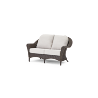 CANVAS Summerhill All-Weather Wicker Outdoor/Patio Loveseat, UV-Resistant,Beige Front_Three_Fourths_Angled_Left