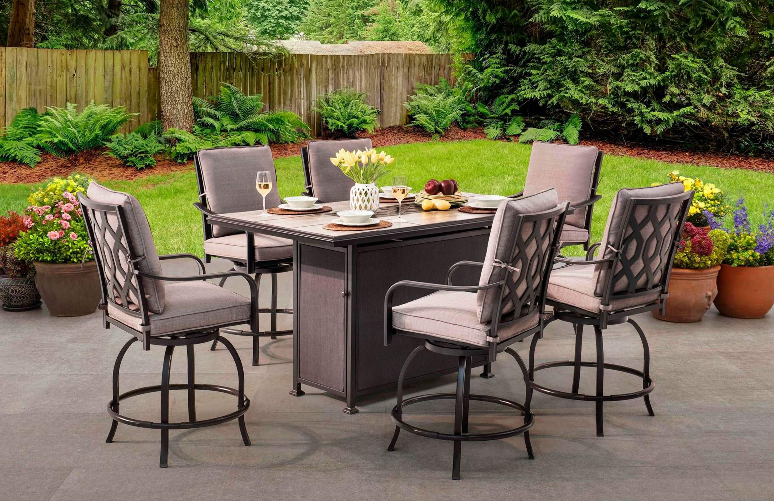 Fairmont High Dining Set, 7-pc Composite_or_Mixed