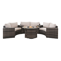 Mobilier modulaire de détente extérieur Dorset avec table à foyer, paq. 8