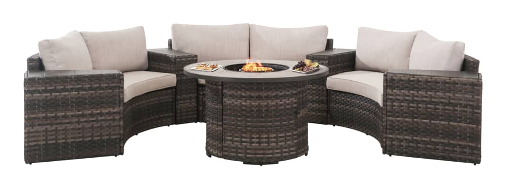 Dorset Outdoor Patio Conversation, Outdoor Sectional With Fire Pit Clearances