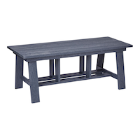 Capterra Rectangle Recycled Plastic Outdoor/Patio Coffee Table, Grey, 46x21x19-in Front_Three_Fourths_Angled_Right