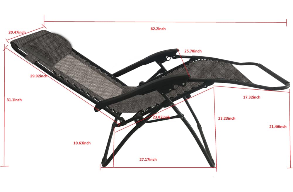 for living black sling zero gravity chair