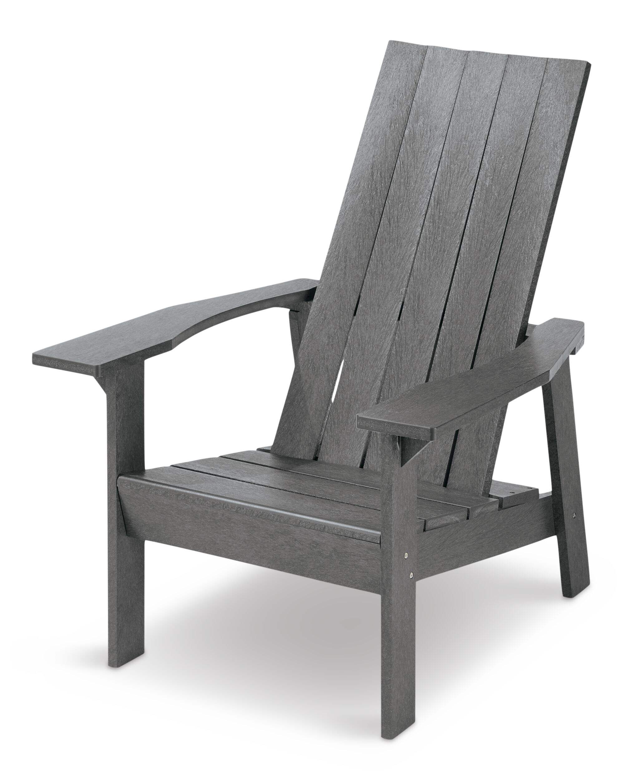 CANVAS Arrowhead Recycled Plastic Outdoor Patio Muskoka Chair, 32 x 34  x 40-in, Dark Grey Front_Three_Fourths_Angled_Left