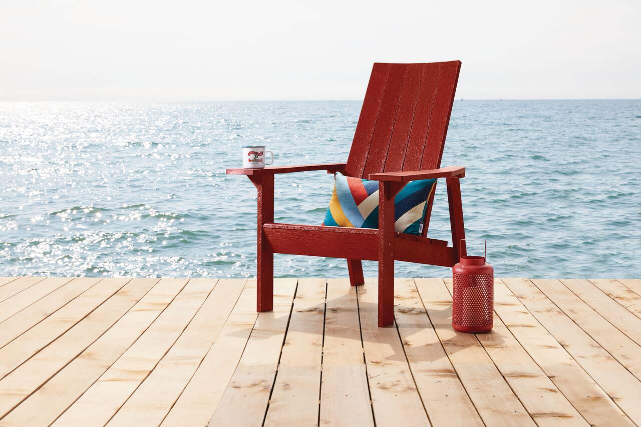 CANVAS Arrowhead Recycled Plastic Outdoor Patio Muskoka Chair, Red