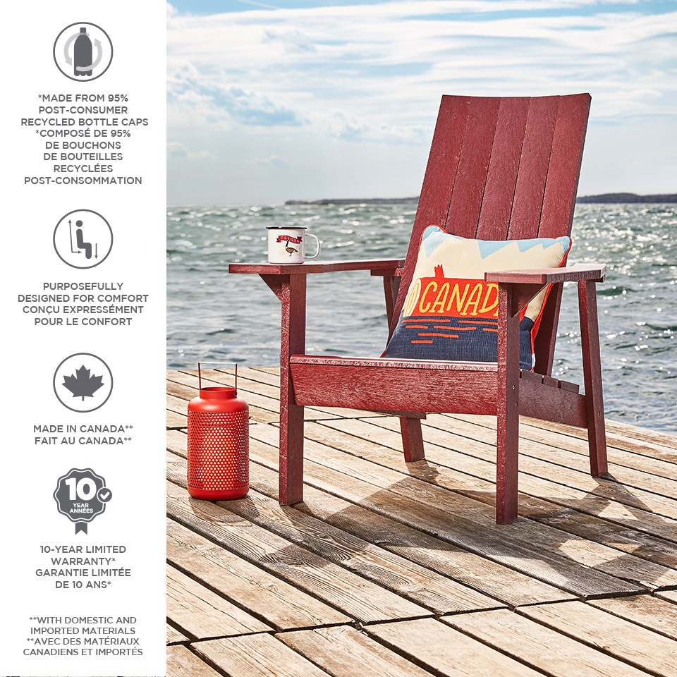 CANVAS Arrowhead Recycled Plastic Outdoor Patio Muskoka Chair, Red