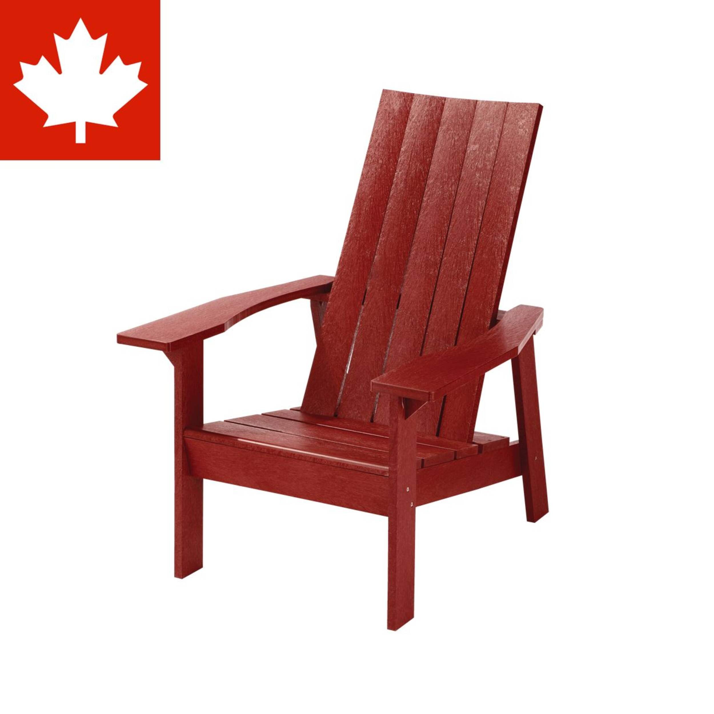 CANVAS Arrowhead Recycled Plastic Outdoor Patio Muskoka Chair, 32 x 34 x 40-in, Red Front_Three_Fourths_Angled_Left
