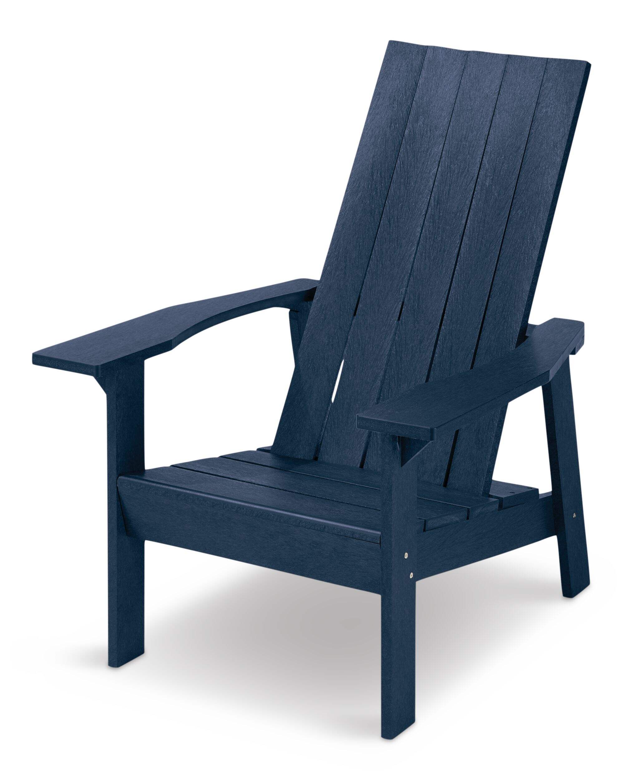 CANVAS Arrowhead Recycled Plastic Outdoor Patio Muskoka Chair, 32 x 34 x 40-in, Navy Front_Three_Fourths_Angled_Left