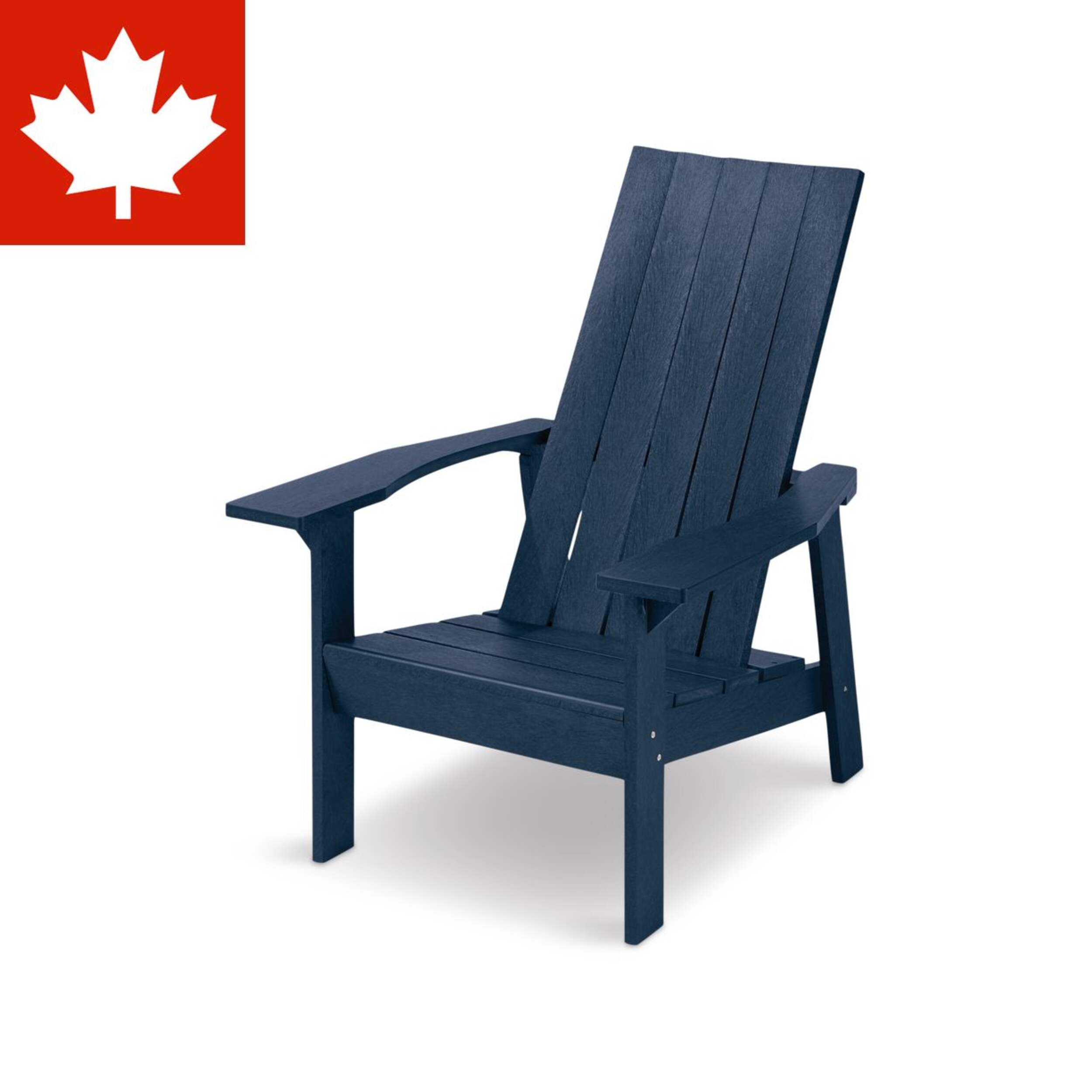 CANVAS Arrowhead Recycled Plastic Outdoor Patio Muskoka Chair, Navy Front_Three_Fourths_Angled_Left