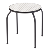 CANVAS Annette Steel Frame Round Outdoor/Patio Side Table w/ Honeycomb Tile, 15x15x17-in Front_Angled_Left