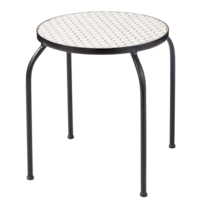 CANVAS Annette Steel Frame Round Outdoor/Patio Side Table w/ Honeycomb Tile, 15x15x17-in Front_Angled_Left