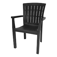 Gracious Living Commercial Grade Stackable Arm Chair, Black Front_Angled_Left