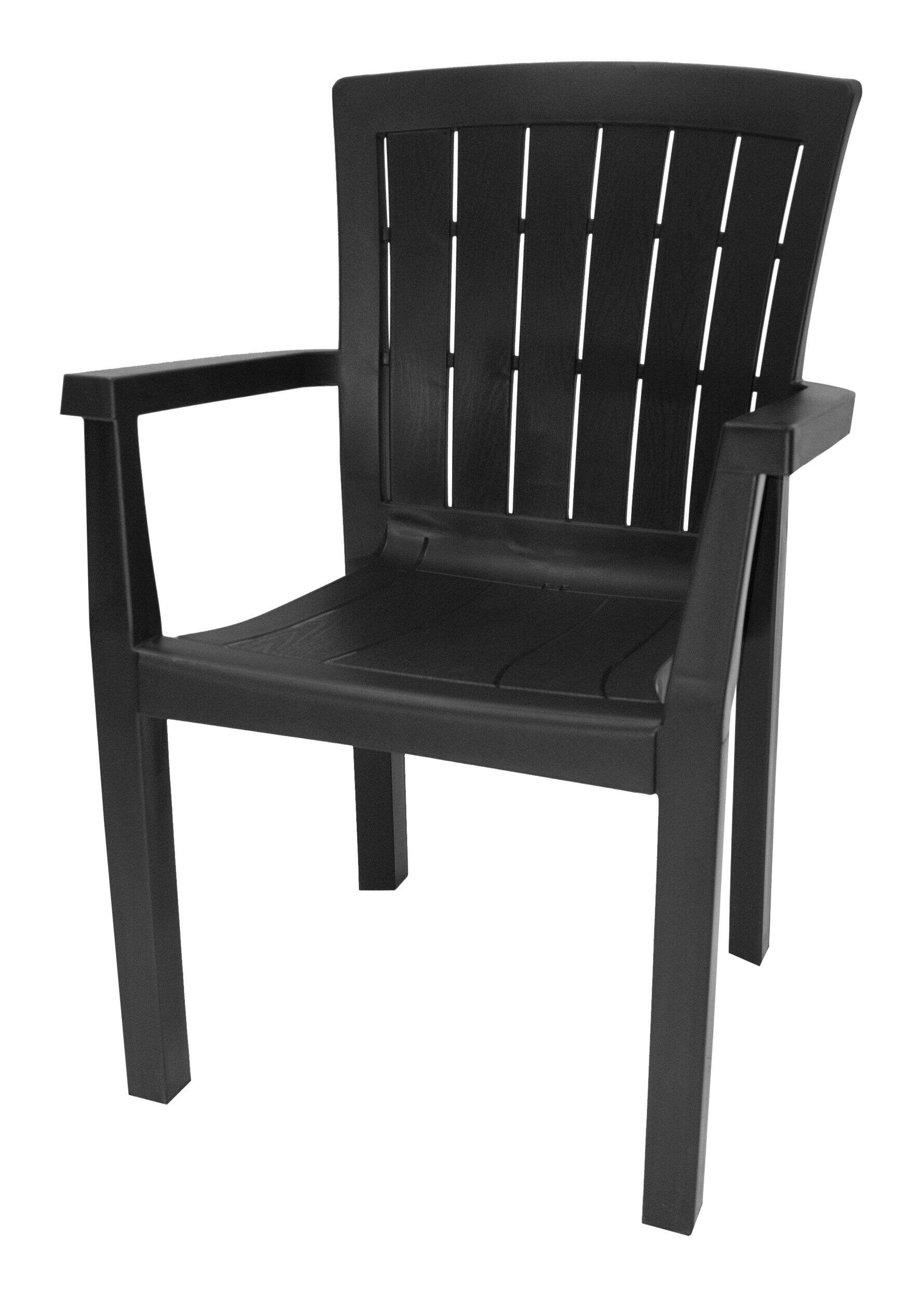 Gracious Living Commercial Grade Stackable Arm Chair, Black Front_Angled_Left