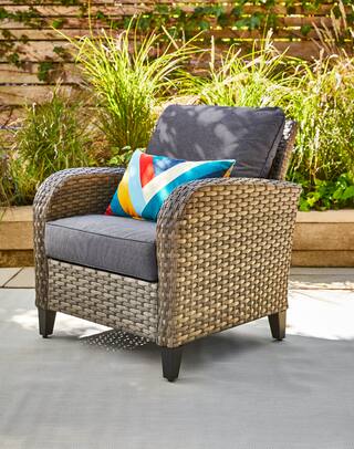 Canvas Breton All Weather Wicker Outdoor Patio Sectional Armchair Canadian Tire - Wicker Patio Chairs Canadian Tire