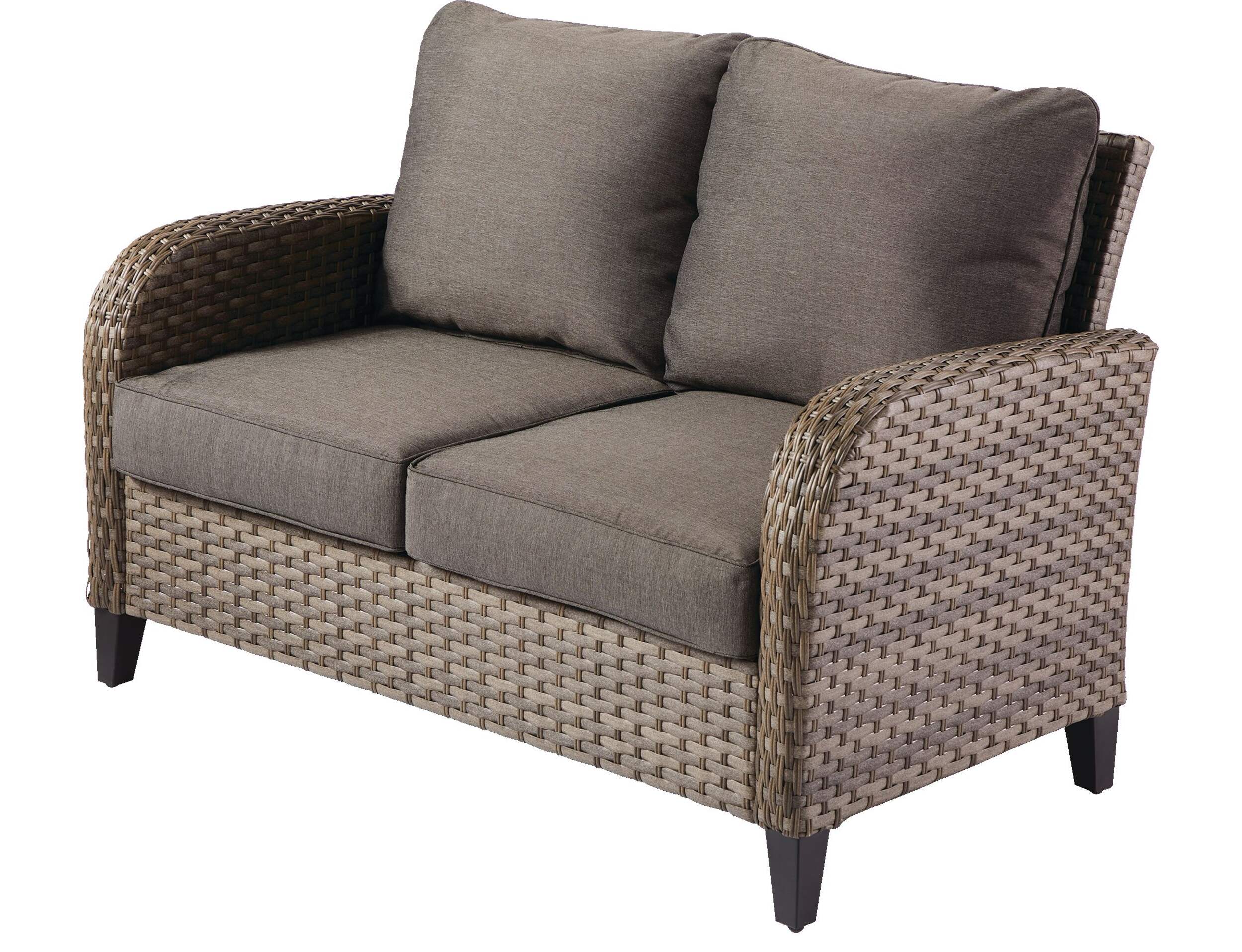 CANVAS Breton All-Weather Wicker Outdoor Patio Loveseat Front_Angled_Left