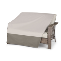 TRIPEL 400 Series Outdoor/Patio Loveseat Cover, Water Resistant, Grey, 36x68x21-35-in Front_Angled_Left