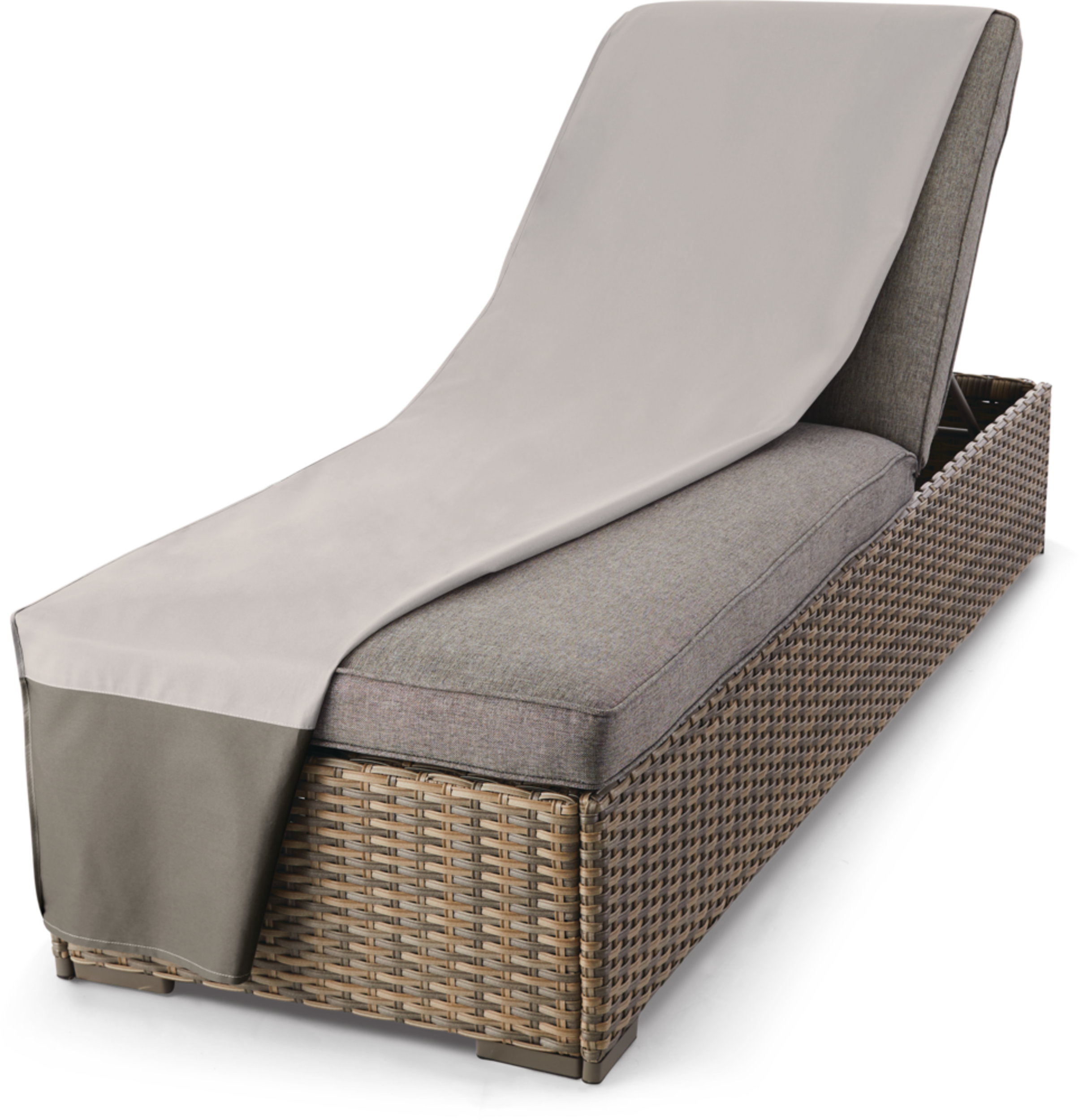 TRIPEL 400 Series Universal Outdoor/Patio Lounge Cover, Water Resistant, 86 x 30 x 14-32-in Front_Angled_Left