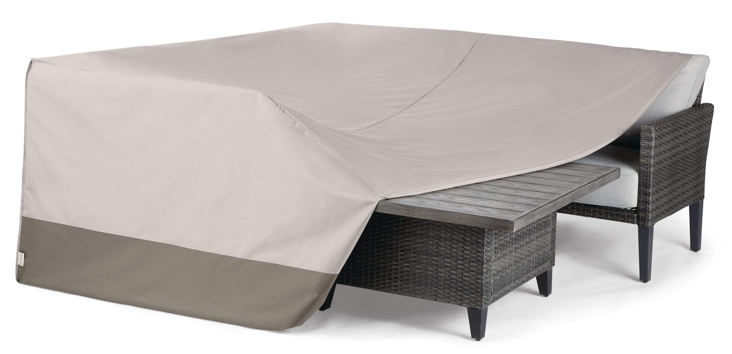 TRIPEL série 400 -  Housse carrée imperméable universelle pour salon de jardin, gris, 84 x 84 x 35 po Front_Angled_Left