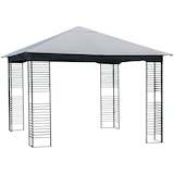 For Living Metropolis - Auvent pour gazebo à toit souple, gris Front_Angled_Right