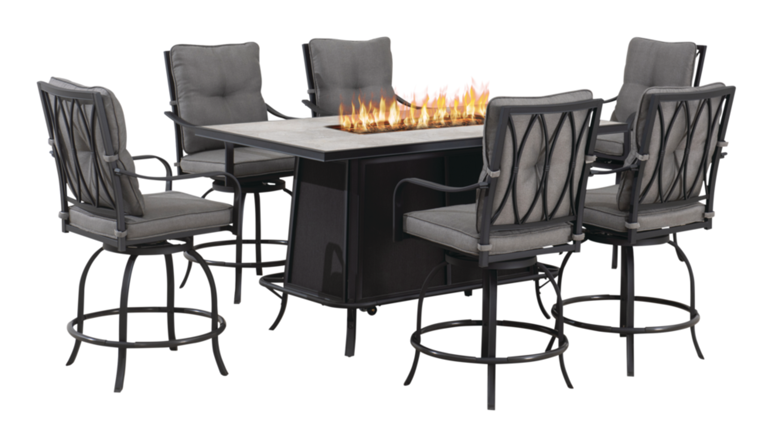 CANVAS Camrose Fire AllWeather Wicker Outdoor/Patio Dining Set w/ Fire