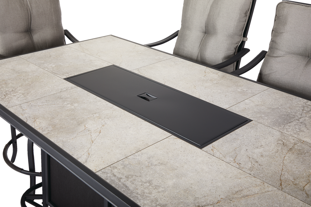 CANVAS Camrose Fire AllWeather Wicker Outdoor/Patio Dining Set w/ Fire