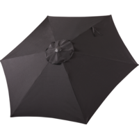 CANVAS Outdoor/Patio Market Umbrella with Crank Handle, Black, 9-ft Overhead_Plunge