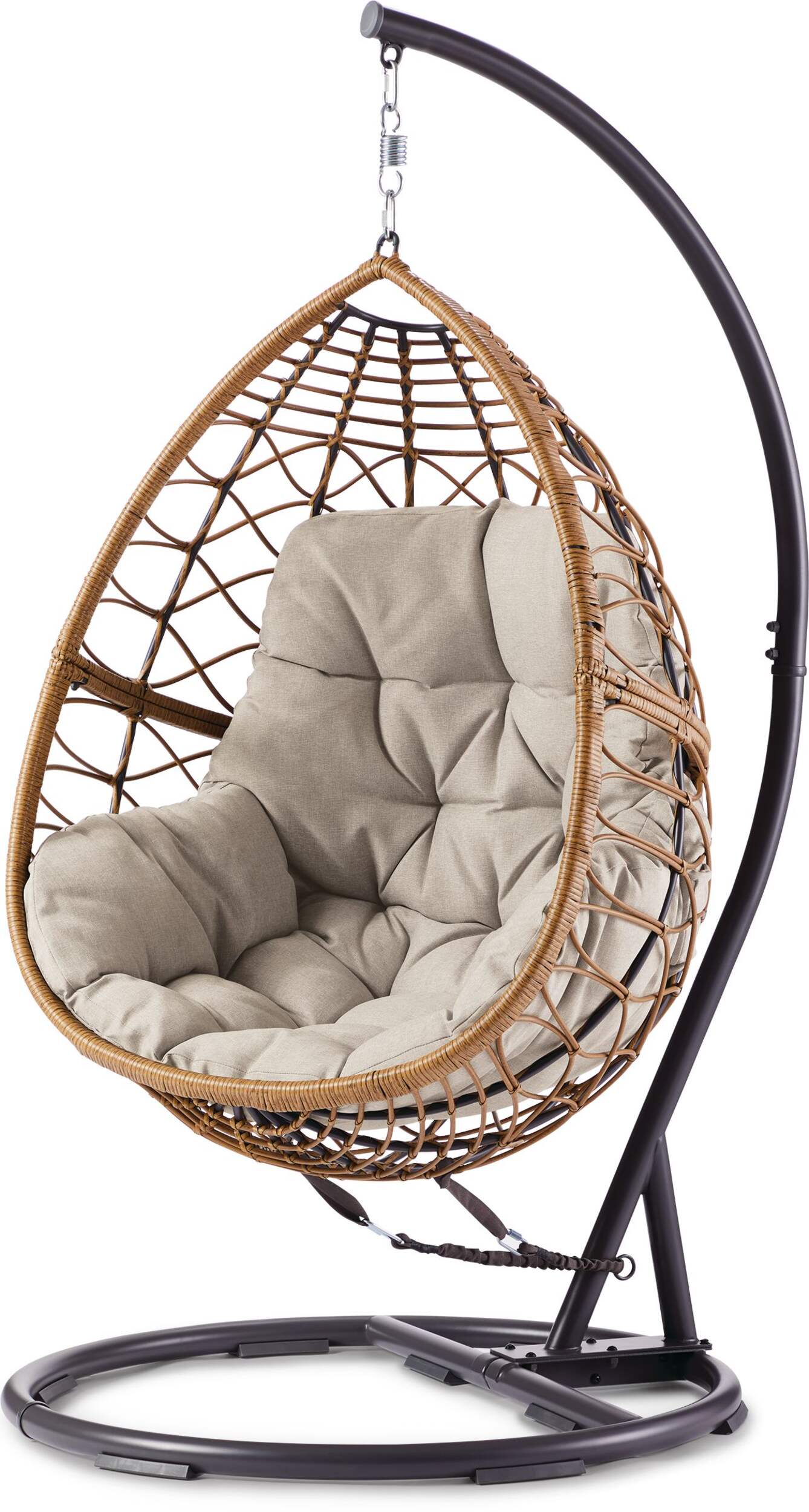 CANVAS Sydney Outdoor Egg Swing Chair with Stand Front_Three_Fourths_Angled_Left