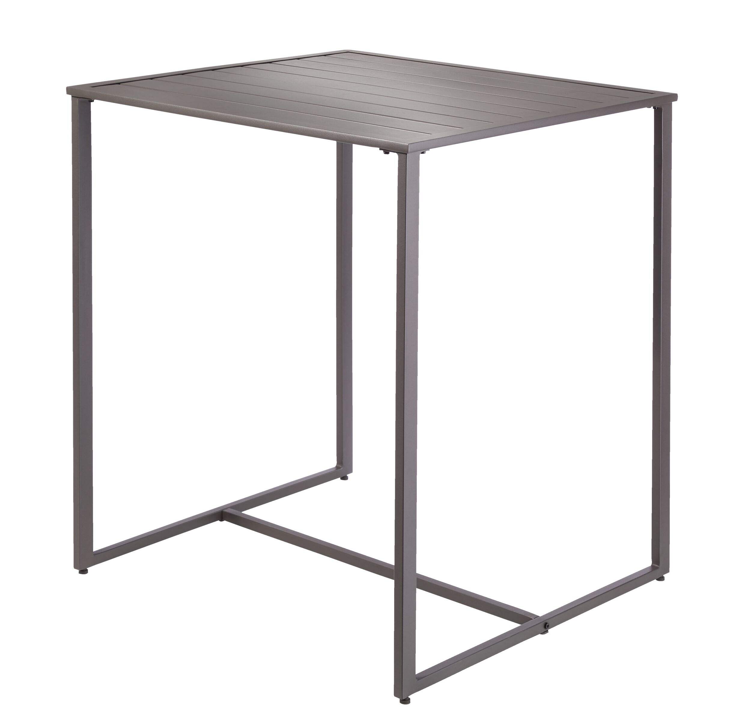 CANVAS Fairview Steel Square Outdoor/Patio/Balcony Table, Brown,32x32x36-in Front_Angled_Left