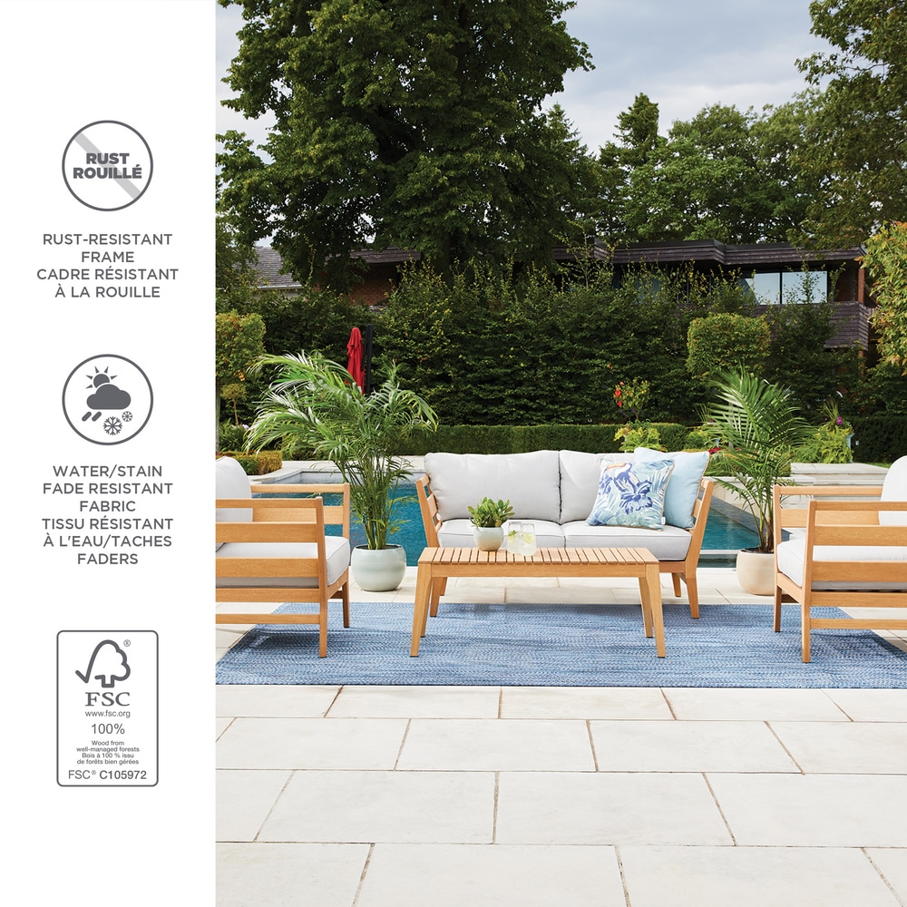 CANVAS Capilano Outdoor/Patio Conversation Set, White, 4pc Canadian Tire