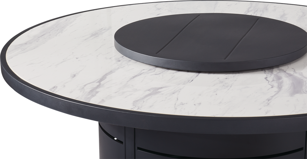 CANVAS Albion Marble Outdoor/Patio Dining Set, w/Fire Table & UV