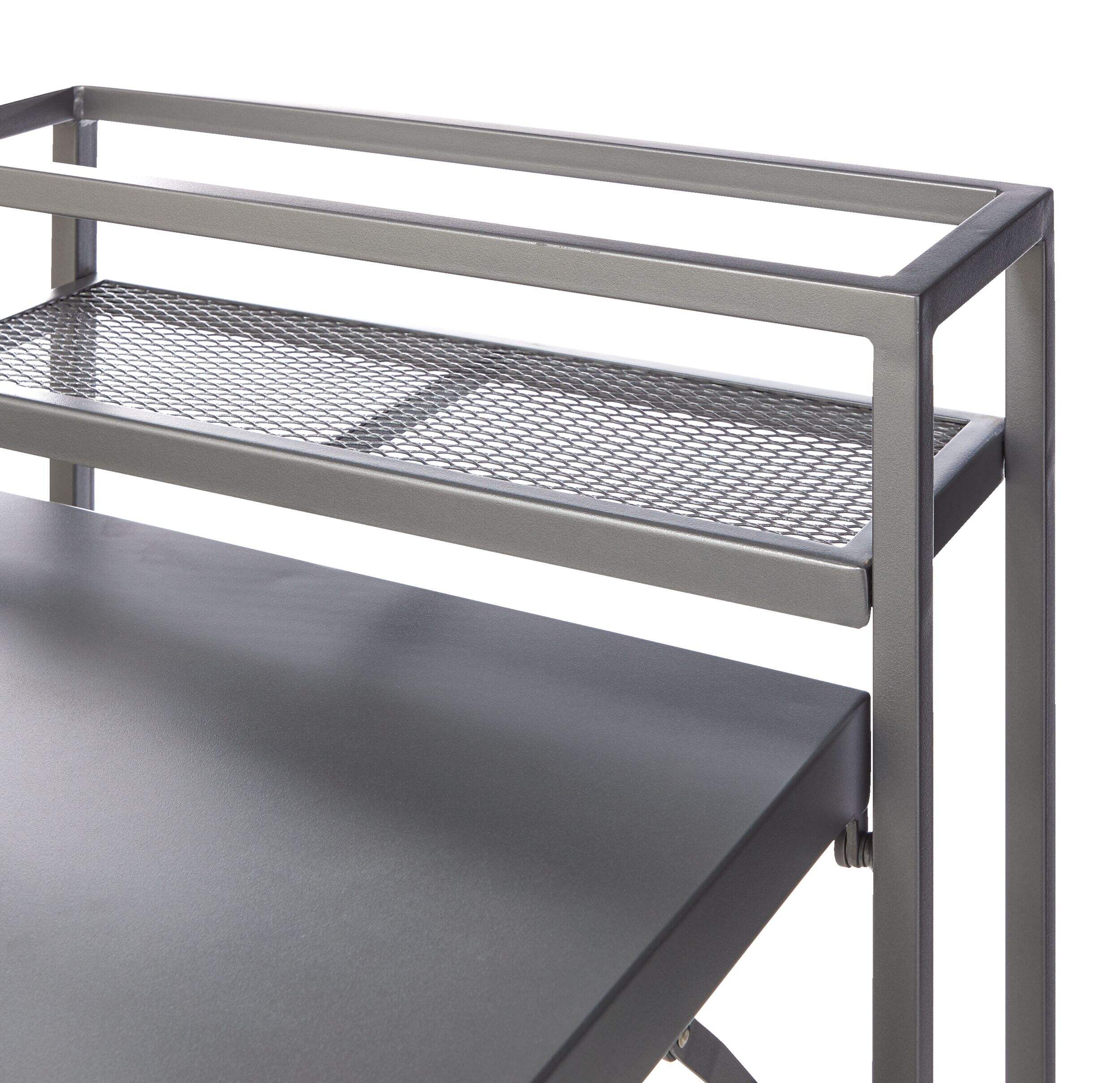 CANVAS Spadina Folding Steel Outdoor/Patio Bistro Set, Grey, 3pc