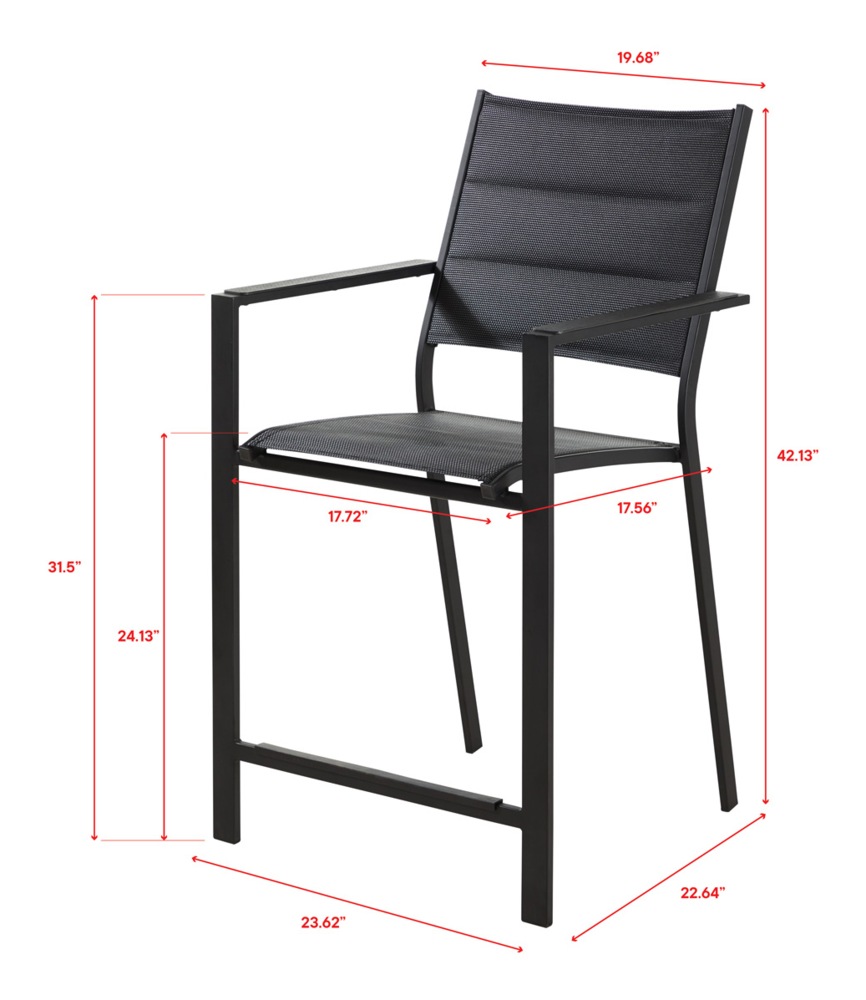 CANVAS Mercier Steel All Weather Outdoor/Patio/Balcony Height Chair
