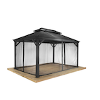 For Living Rockport - Moustiquaire pour gazebo à toit rigide, noir, 103 x  103 x 81 po