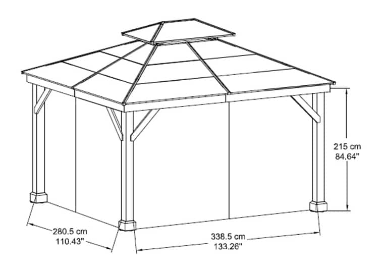 CANVAS Fabric Outdoor/Patio Gazebo Walls for Collingwood Gazebo, Grey ...