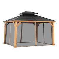 CANVAS Collingwood - Moustiquaire en tissu pour gazebo, noir, 11,5 x 10 x 7 pi Front_Angled_Right