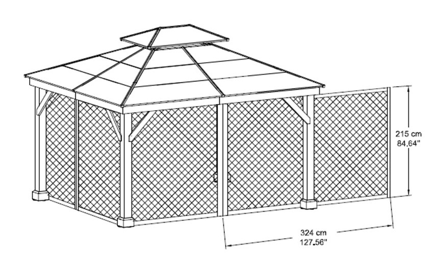 CANVAS Fabric Outdoor/Patio Gazebo Netting for Collingwood Gazebo