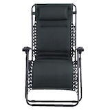 For Living Padded Mesh Zero Gravity Chair/Recliner, Black, XL Front_Flat