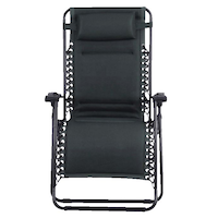 For Living Padded Mesh Zero Gravity Chair/Recliner, Black, XL