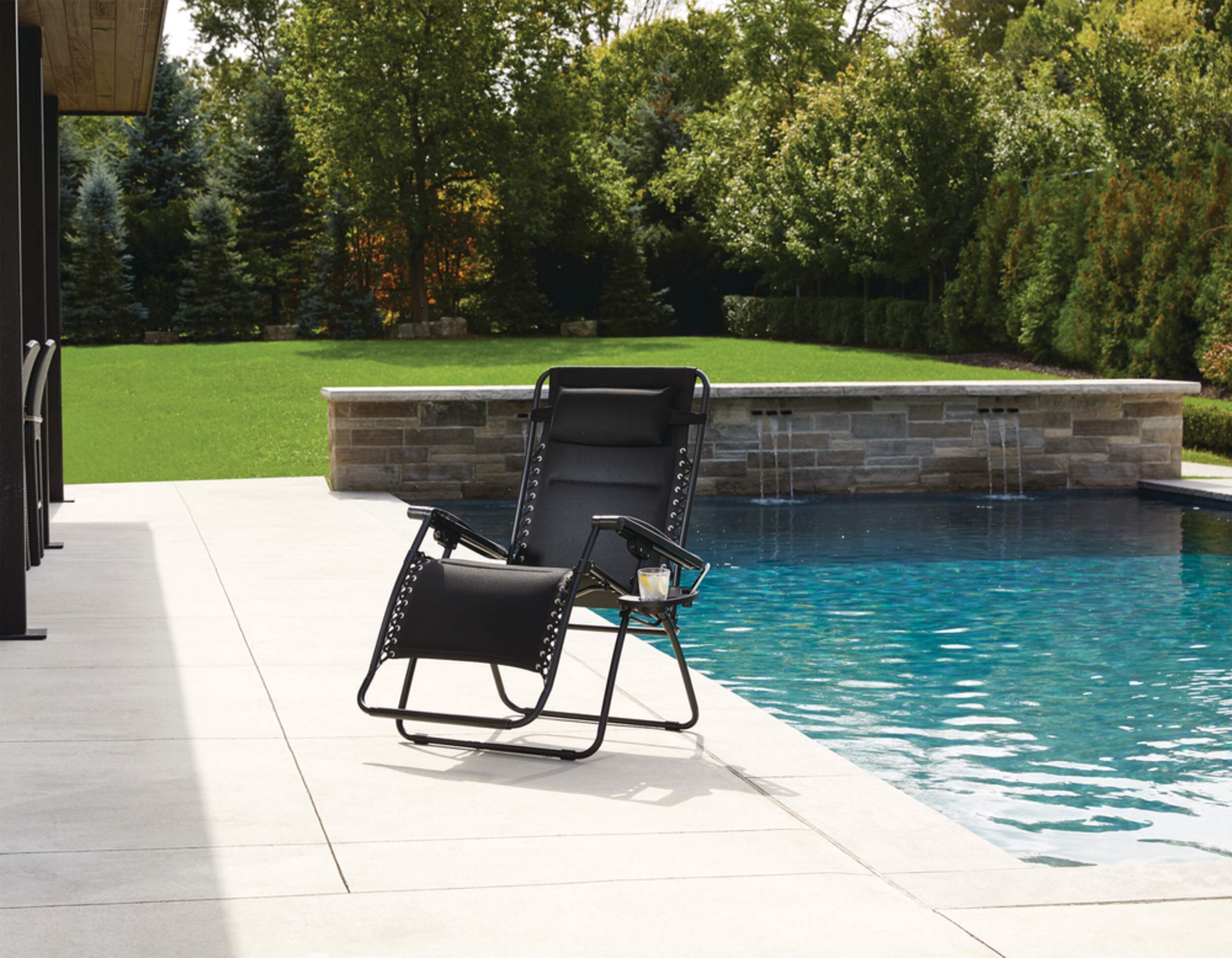 For Living Padded Mesh Zero Gravity Chair/Recliner, Black, XL