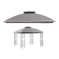 For Living Fabric Outdoor/Patio Replacement Gazebo Canopy for Saltair Gazebo, 10x10-ft Front_Elevated