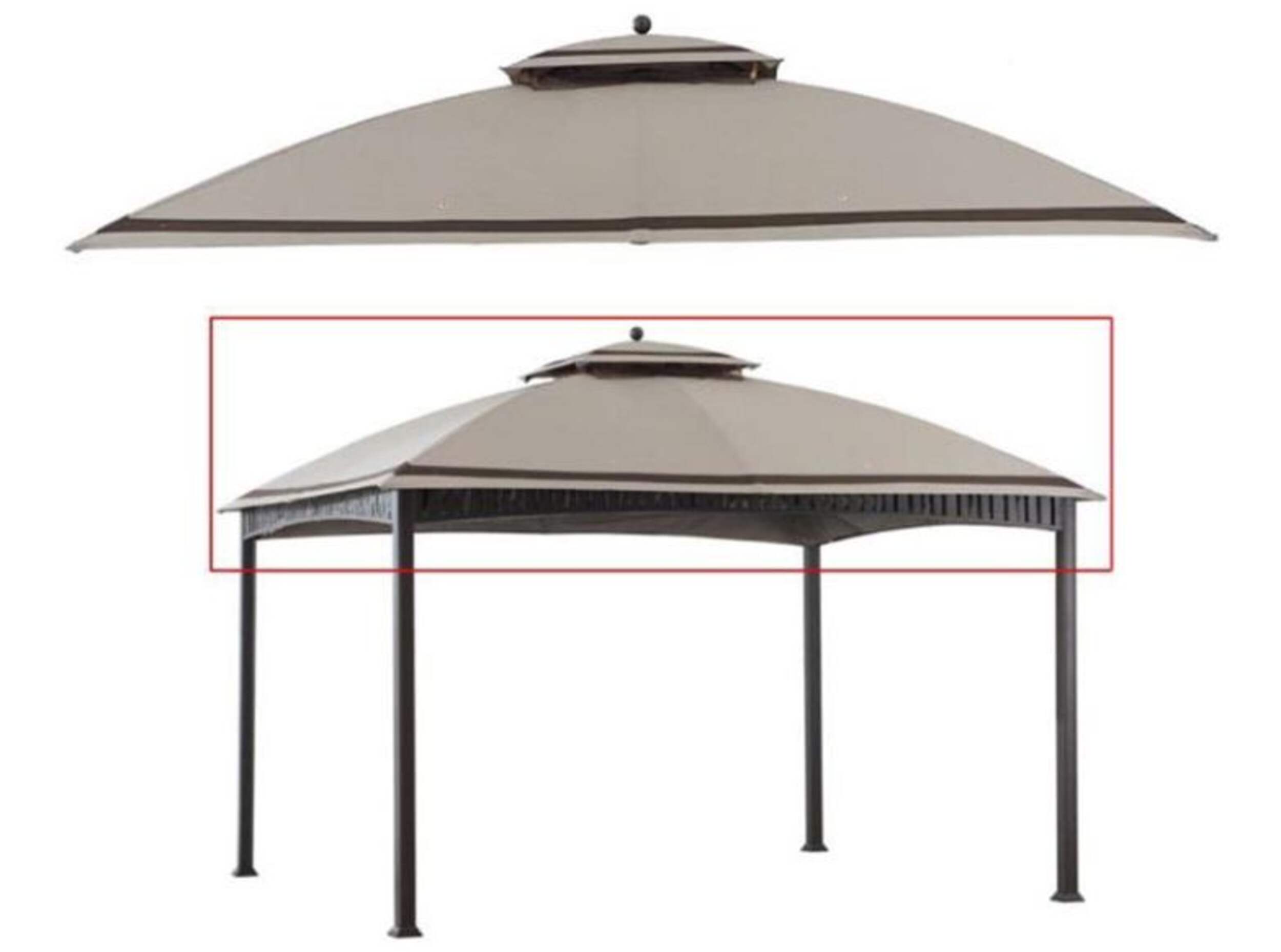 For Living Promenade - Toile de rechange pour gazebo en tissu, 10 x 12 pi Front_Elevated