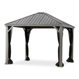 CANVAS Coastline Outdoor/Patio Taupe Aluminum Hard-Top Gazebo w/Mosquito Net, 10-ft x 10-ft Front_Three_Fourths_Angled_Left