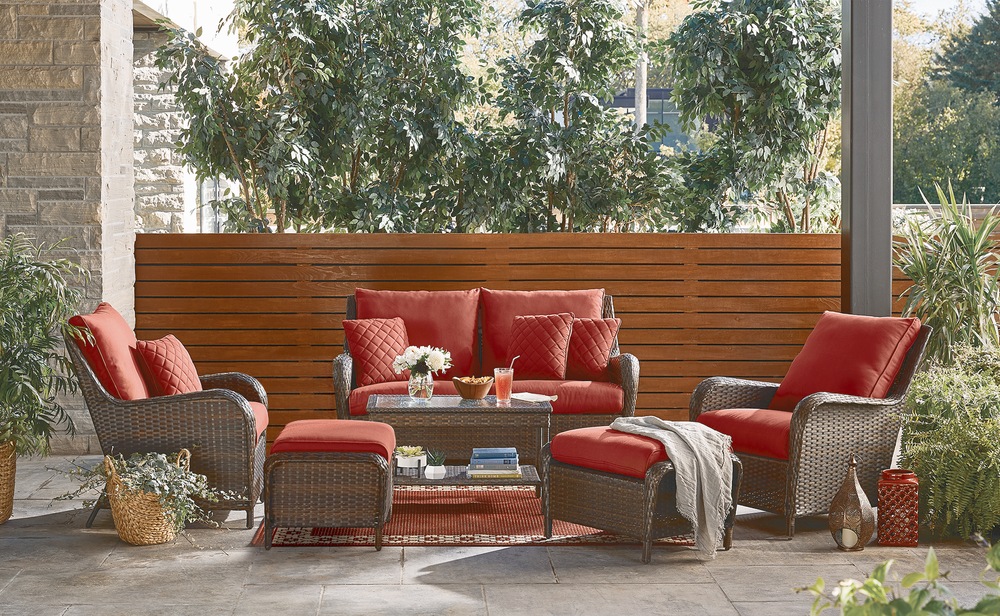Canvas Rosedale All Weather Wicker Outdoor Patio Conversation Set W Glass Tabletop 6 Pc Canadian Tire Canvas Rosedale All Weather Wicker, Replacement Cushions For Outdoor Furniture Canadian Tire