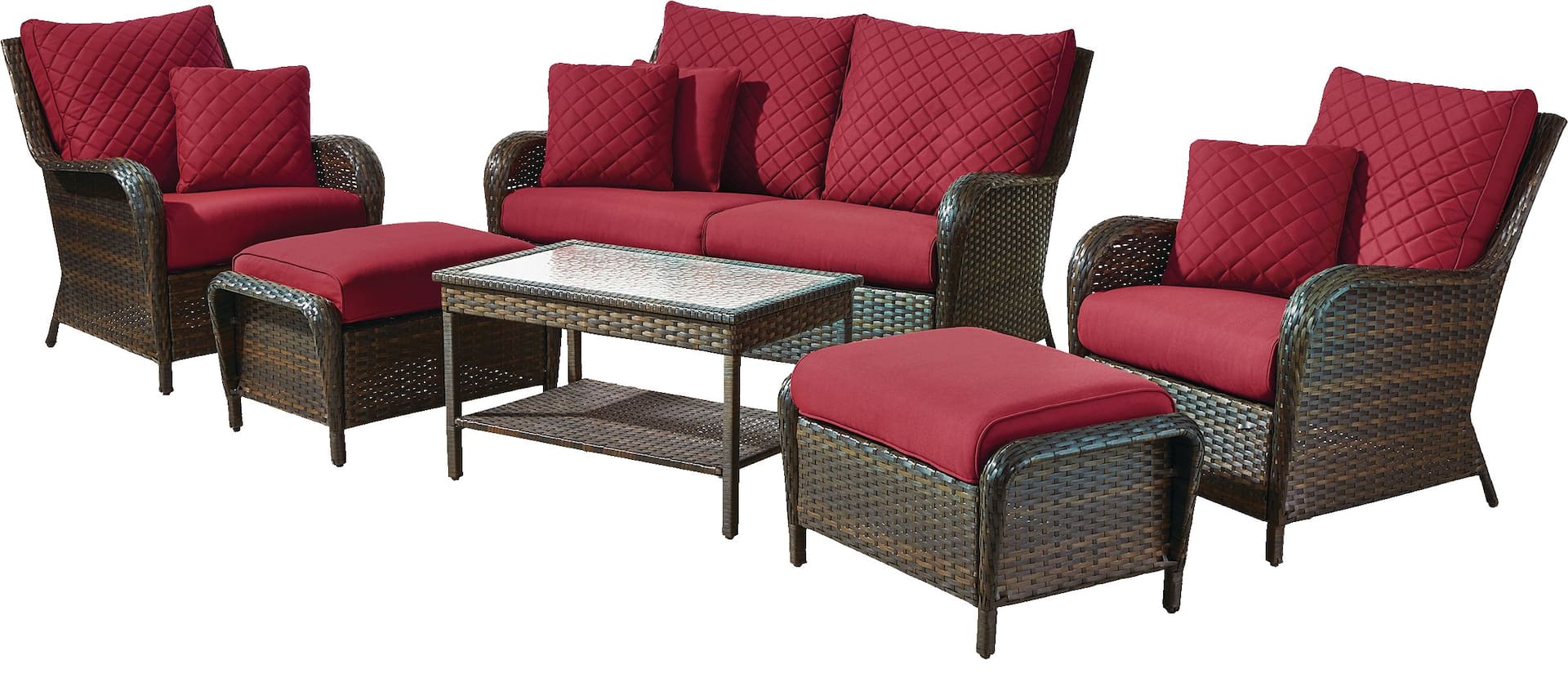 CANVAS Rosedale Outdoor Patio Replacement Cushion Set Red